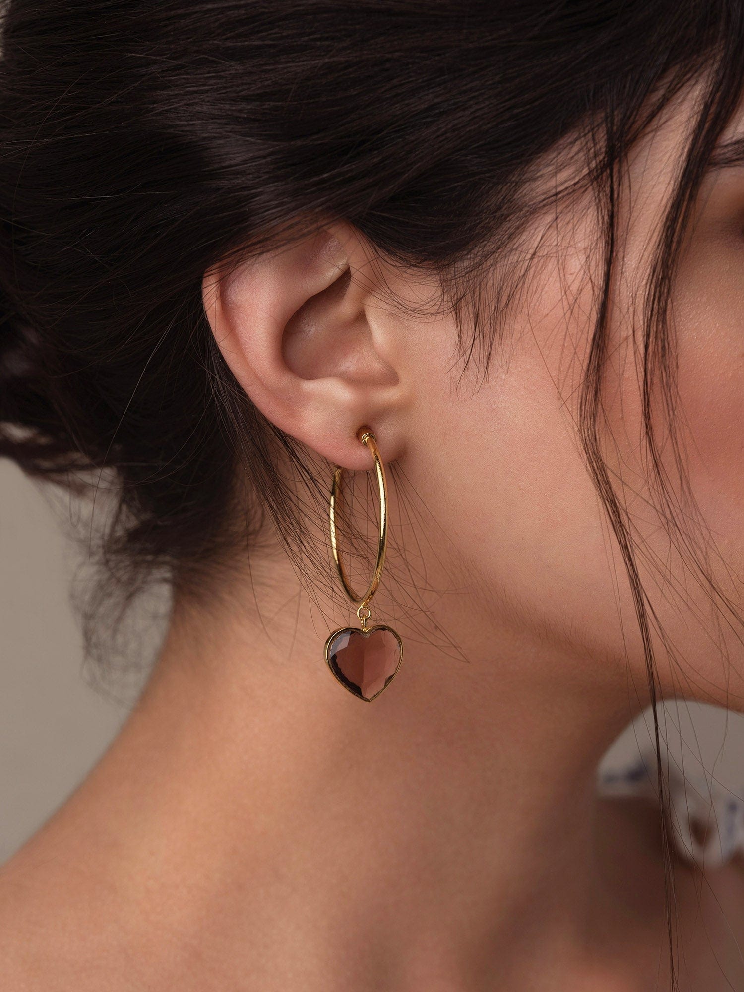 Rena heart hoop earrings
