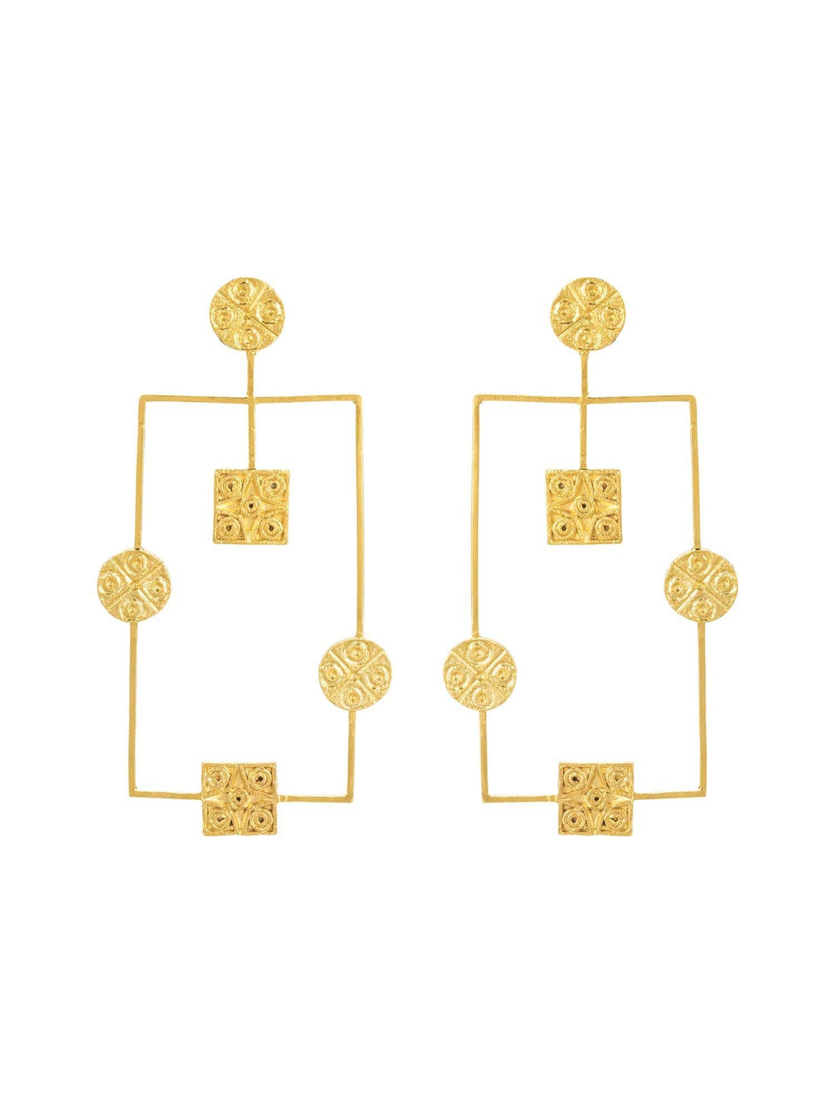Geometric Harappan seal earrings