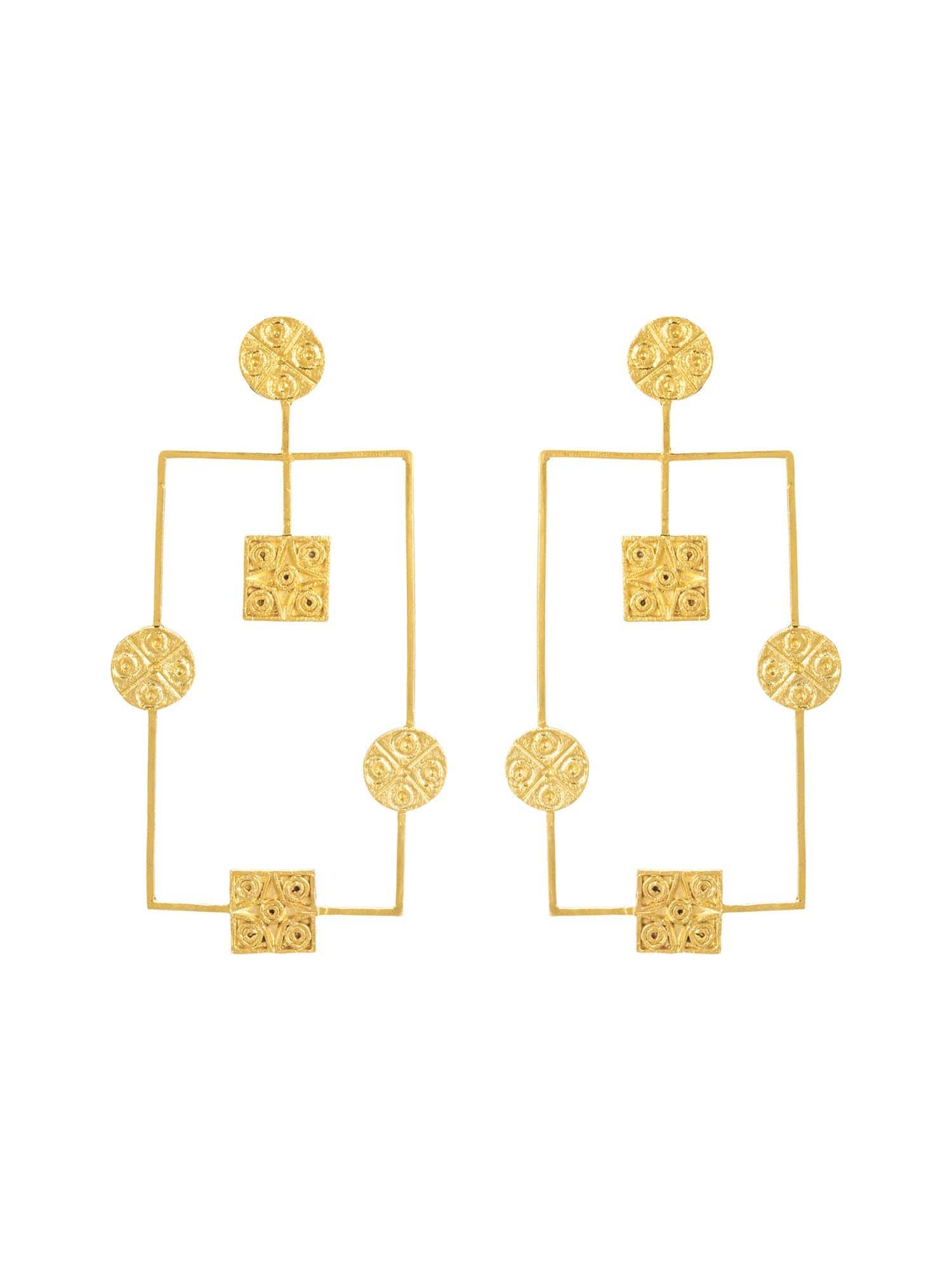 Geometric Harappan seal earrings
