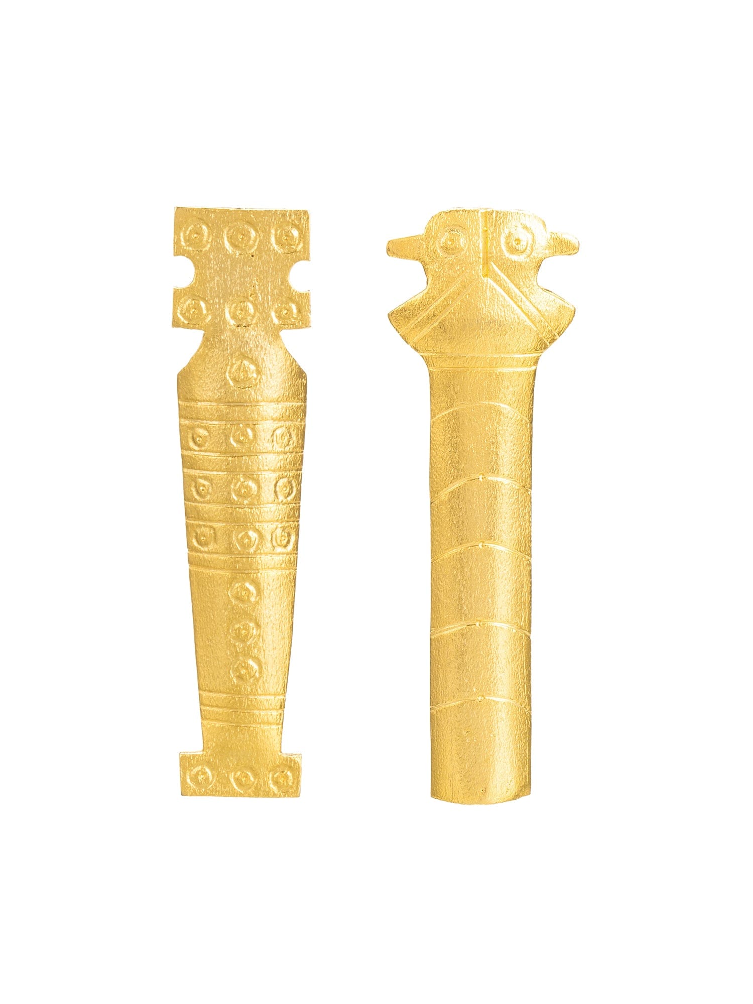 Statuesque mismatched earrings