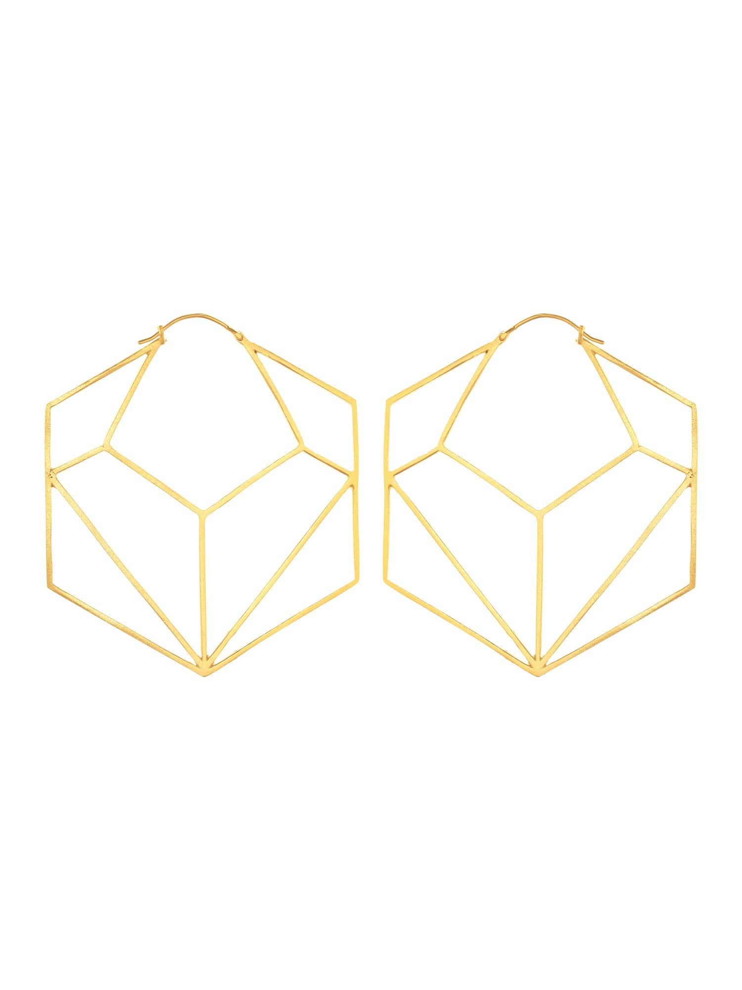 Hexagon hoop earrings