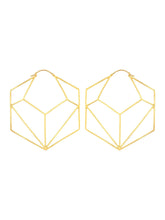Hexagon hoop earrings