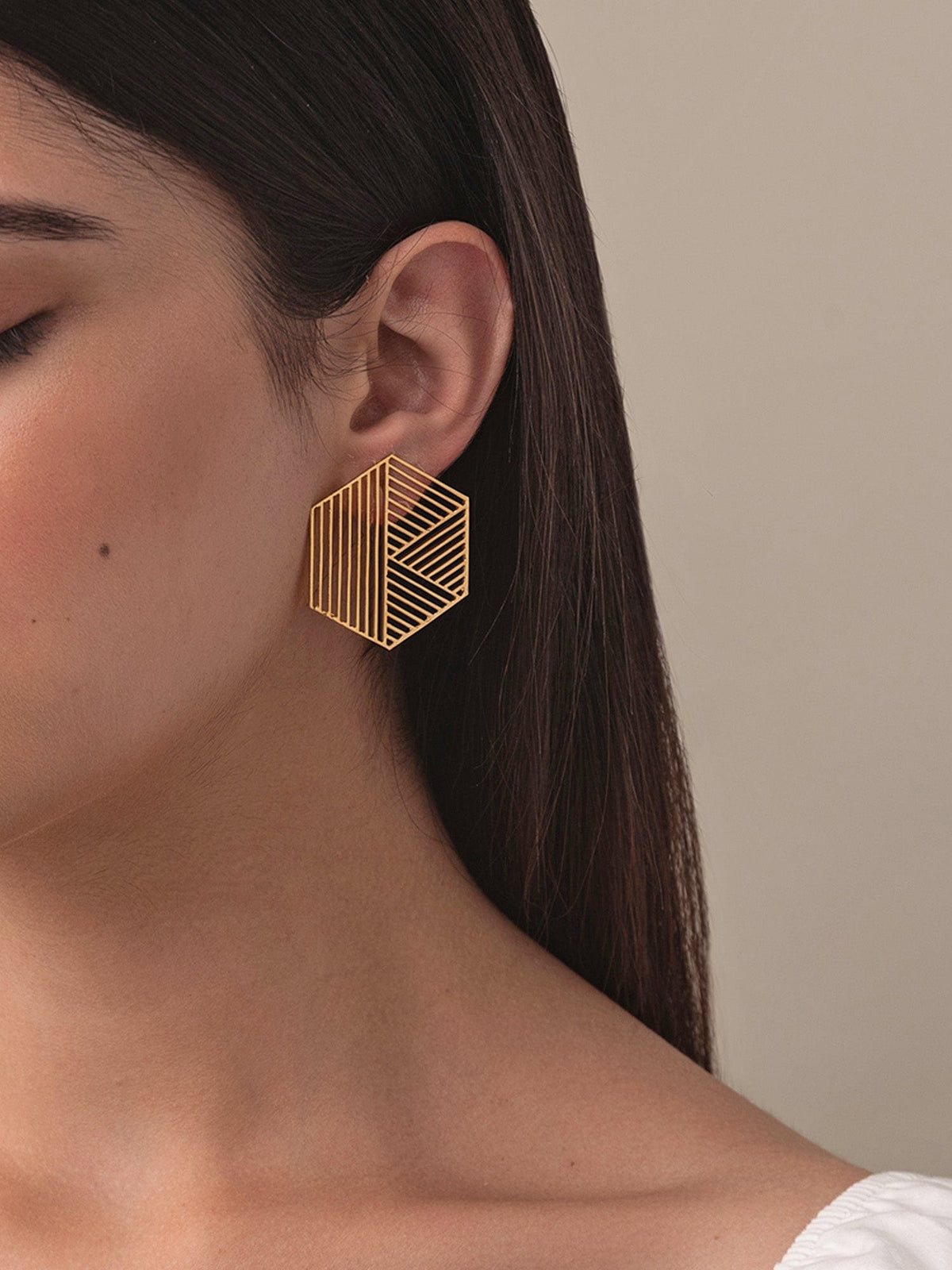 Geometric Hexagon earrings