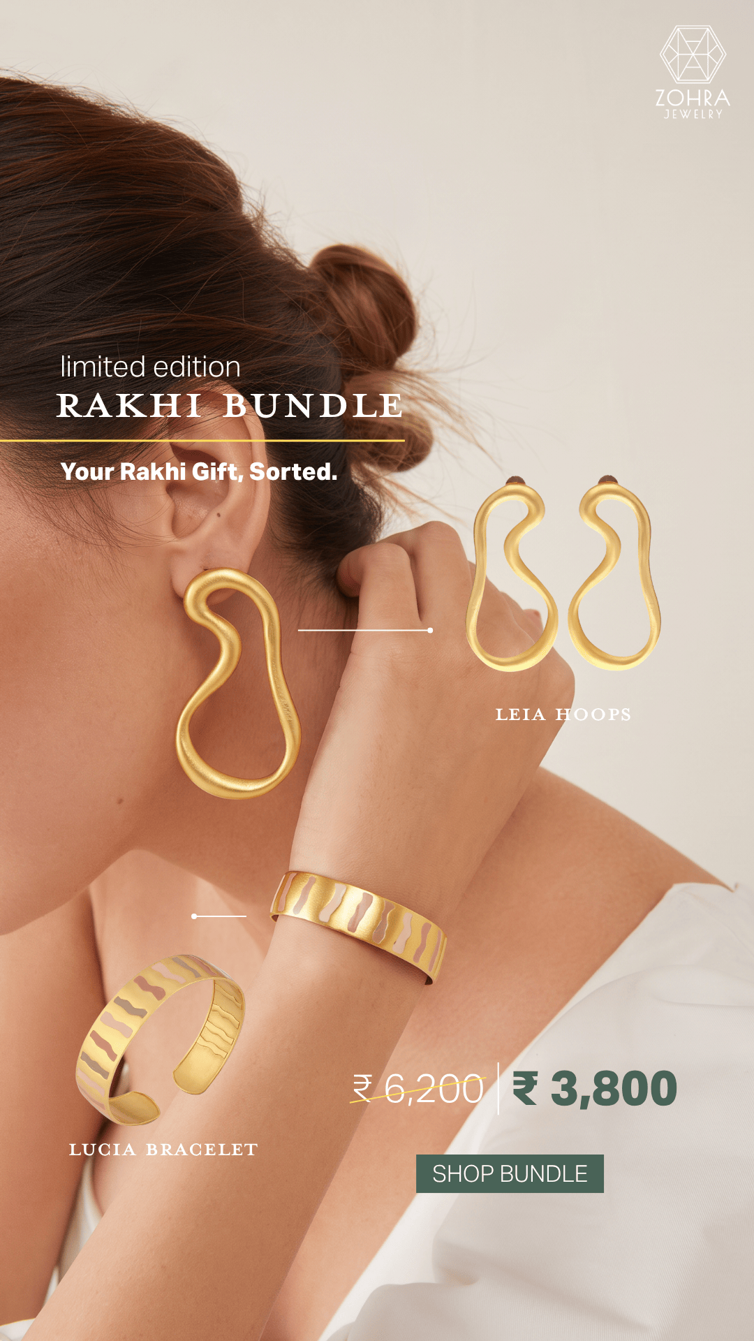 Rakhi Gift Bundle - Leia Hoops & Lucia bracelet