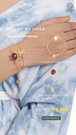 Rakhi Gift Bundle - Callista Turtle Bracelet & Rena Hexagon Bracelet