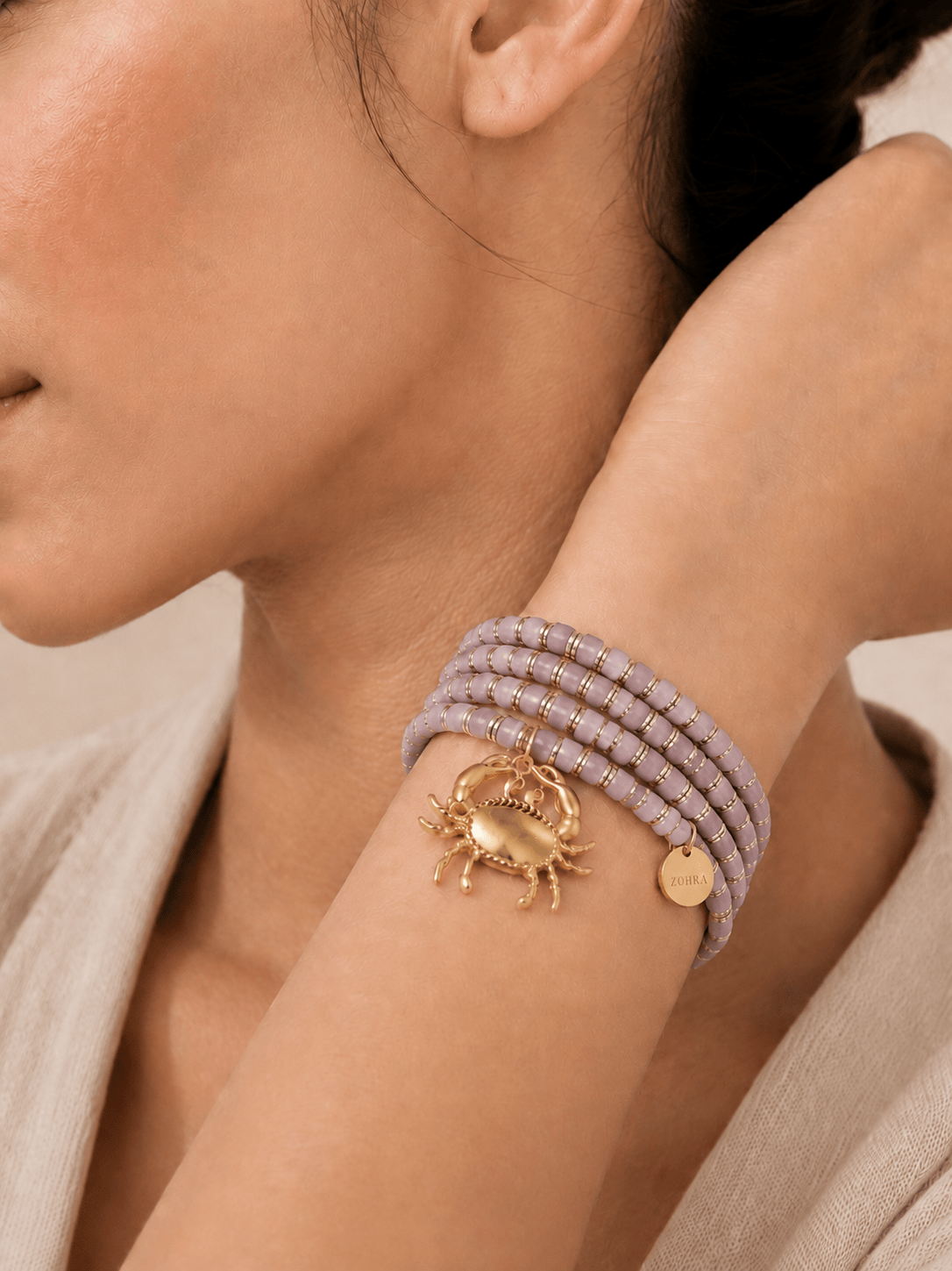 Amethyst Gemstone Beads Stack