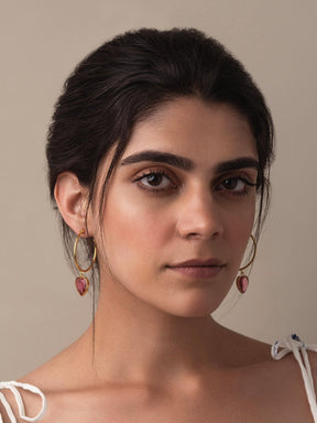 Rena heart hoop earrings