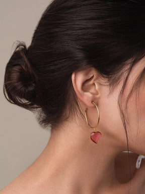 Rena heart hoop earrings