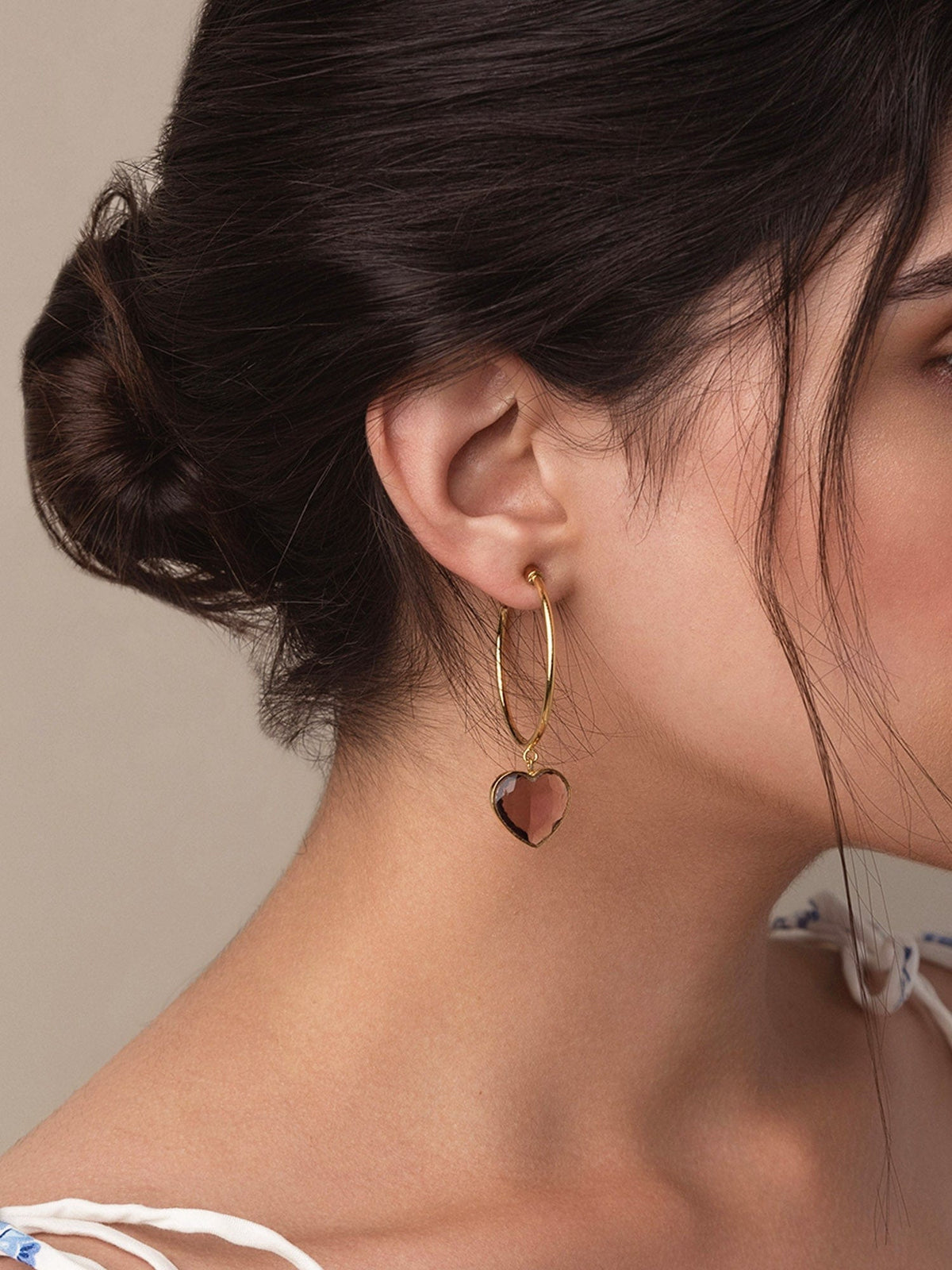 Rena heart hoop earrings