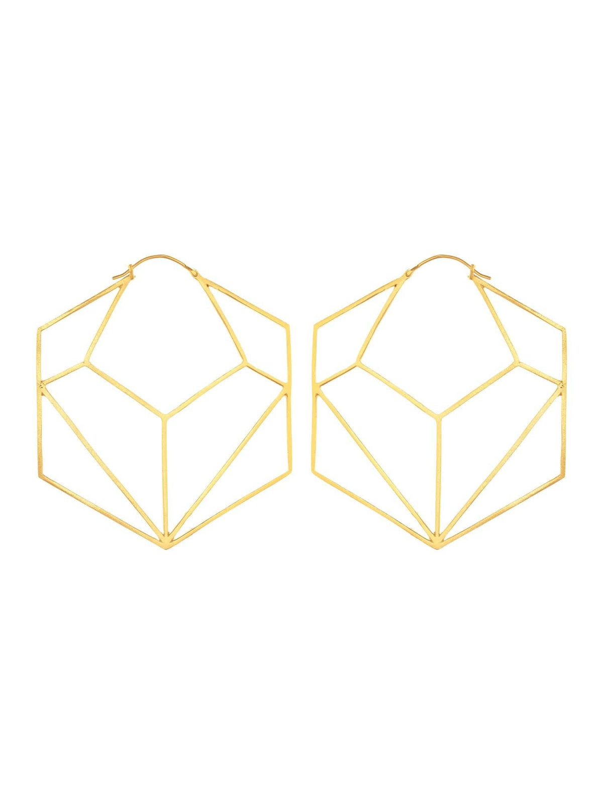 Hexagon hoop earrings