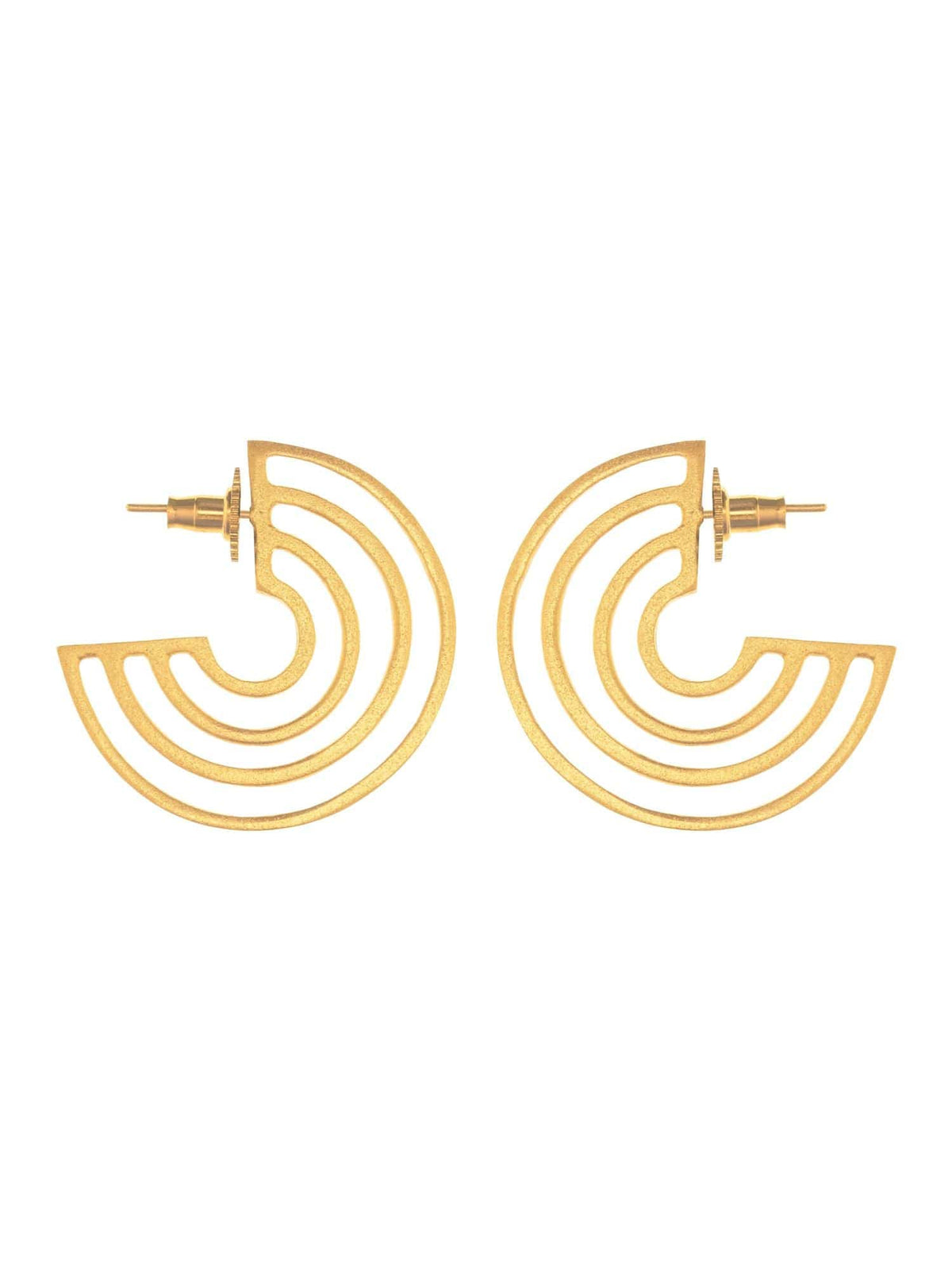 Cutwork disc earrings