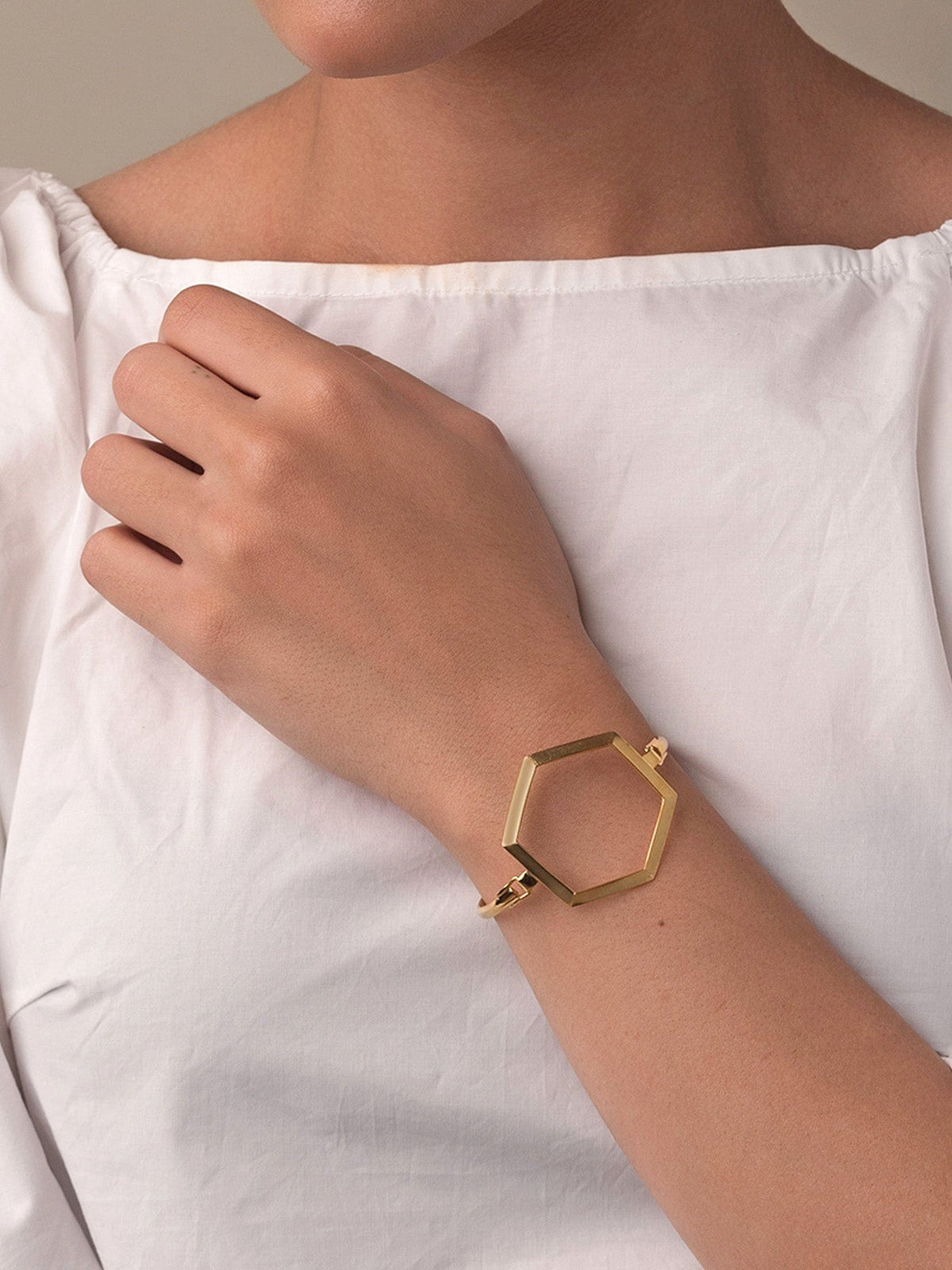 Hexagon frame bracelet