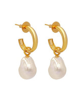 Detachable pearl hoop earrings