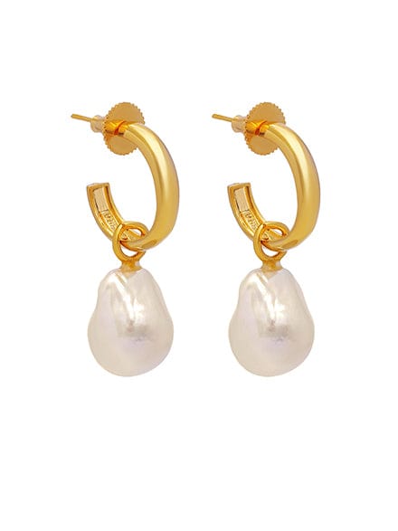 Detachable pearl hoop earrings