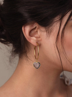 Rena heart hoop earrings