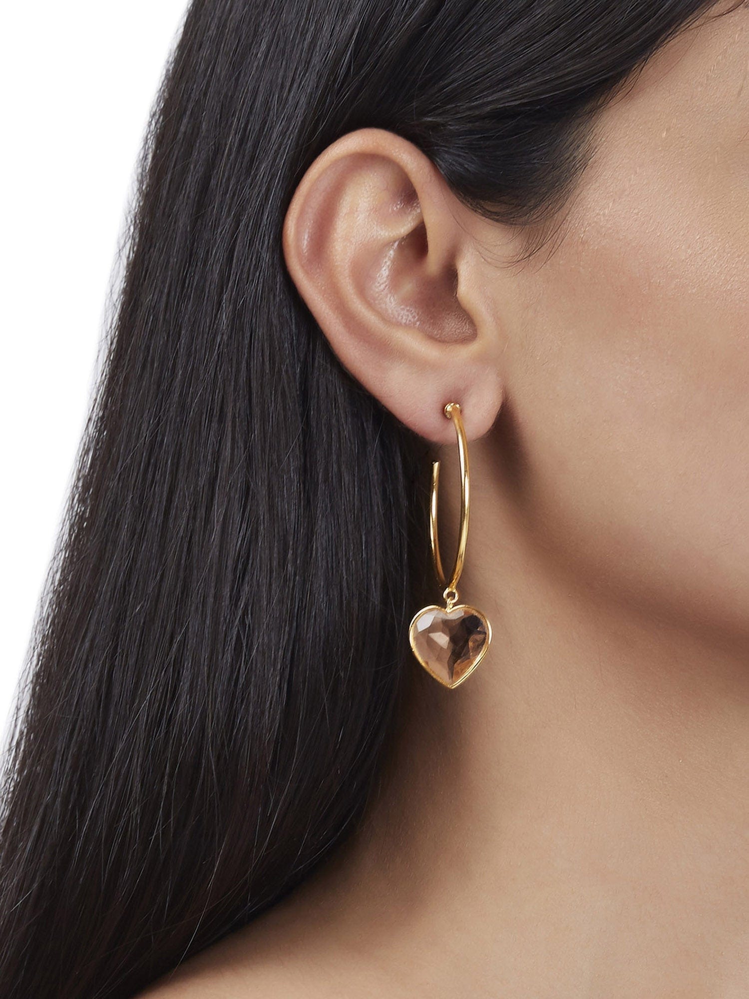 Rena heart hoop earrings